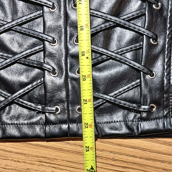 Faux Leather Lace Up Skirt - Picture 8 of 9